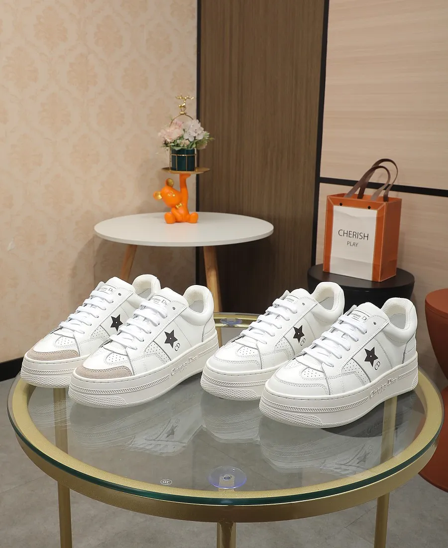 👟👟Ex-factory price 480👟👟 DIOR Dior's new thick-soled sports white shoes, made of first-layer cowhide, breathable mesh inside, sheepskin for foot pads, and lightweight outsole. Size: 35-40 (41 customized)